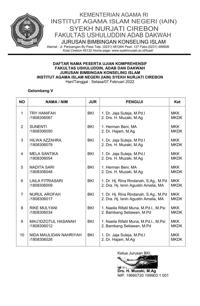 Jadwal Ujian Komprehensif Gelombang 5 Tahun 2022