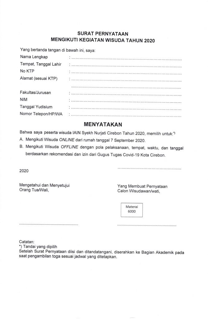 Pengumuman Wisuda Tahun 2020