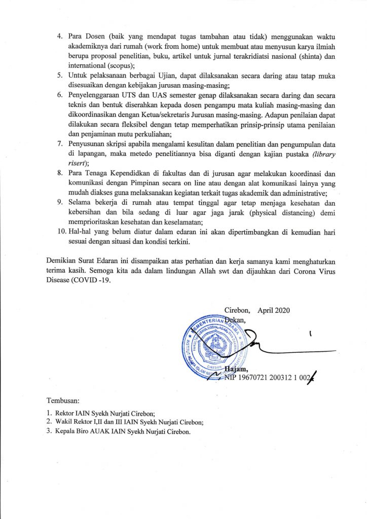 Surat Edaran Dekan FUAD