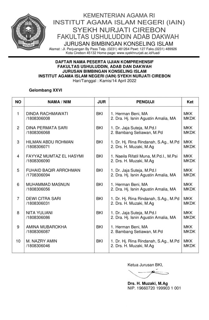 Jadwal Ujian Komprehensif Gelombang 26 Tahun 2022