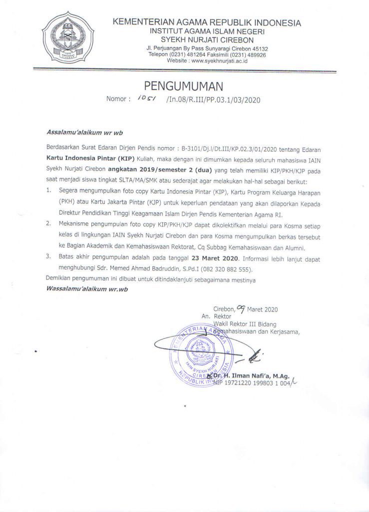 Pengumuman KIP (Kartu Indonesia Pintar)