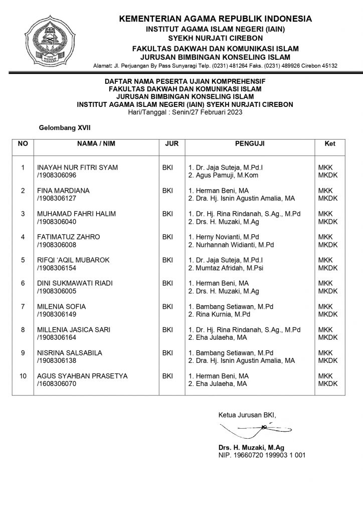Jadwal Ujian Komprehesif Gelombang XVII dan XVIII Tahun 2023