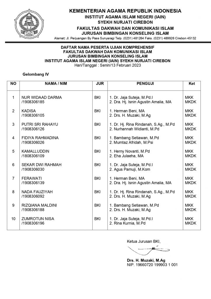 Jadwal Ujian Komprehesif Gelombang IV dan V Tahun 2023