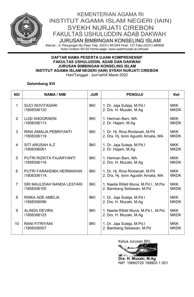 Jadwal Ujian Komprehensif Gelombang 16 Tahun 2022