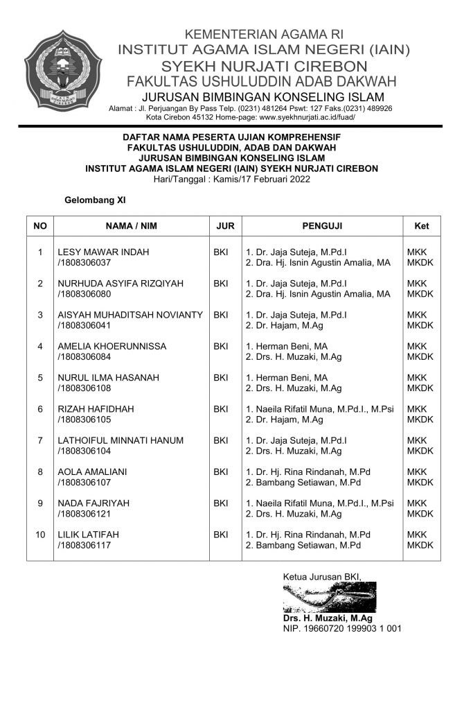 Jadwal Ujian Komprehensif Gelombang 11 Tahun 2022